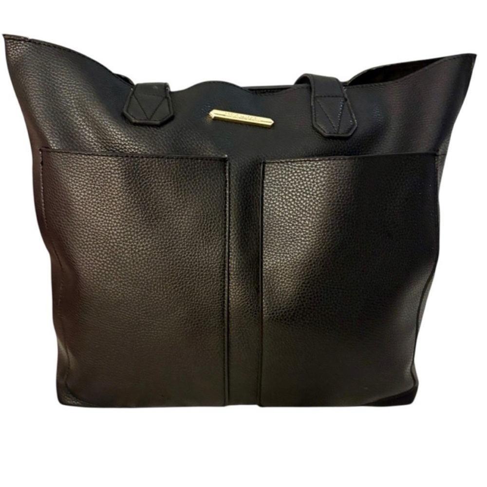 Steve Madden Bnellie Black Faux Leather  Large Tote